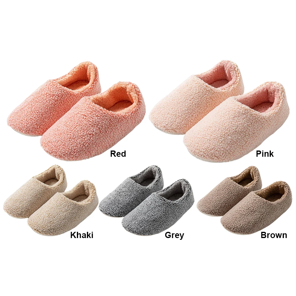 Women Plush Slippers Bedroom House Shoes Curly Fleece Slip On Loafer Slippers Non-Slip Fuzzy Home Slippers for Indoor Outdoor