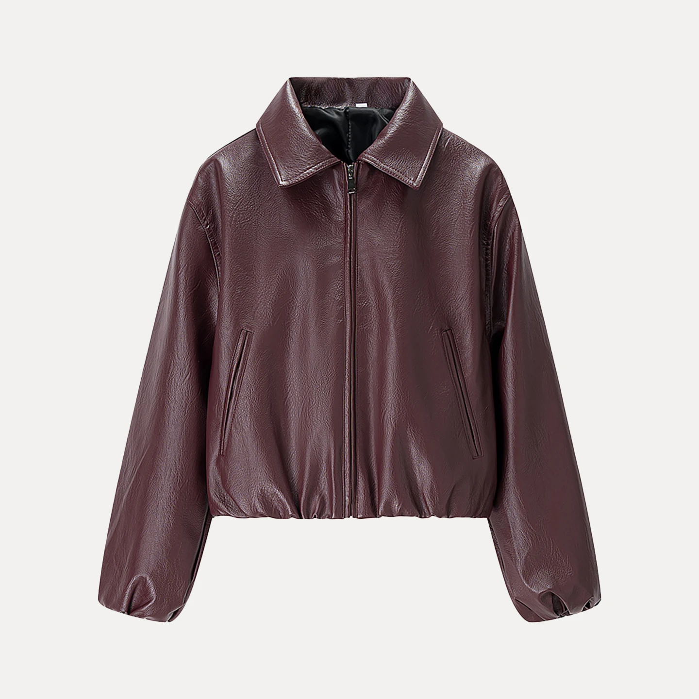 Giacca Casual in Pelle da Donna con Colletto Risvoltato a Maniche Lunghe, Nuovo Stile Autunnale, Dettagli Eleganti per il Pendolarismo, Vestibilità Comoda