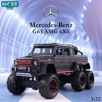 1:22 Mercedes-Benz G63 AMG 6X6 off-road car Diecast Metal Alloy Model car Sound Light Pull Back Collection Kids Toy Gifts A72