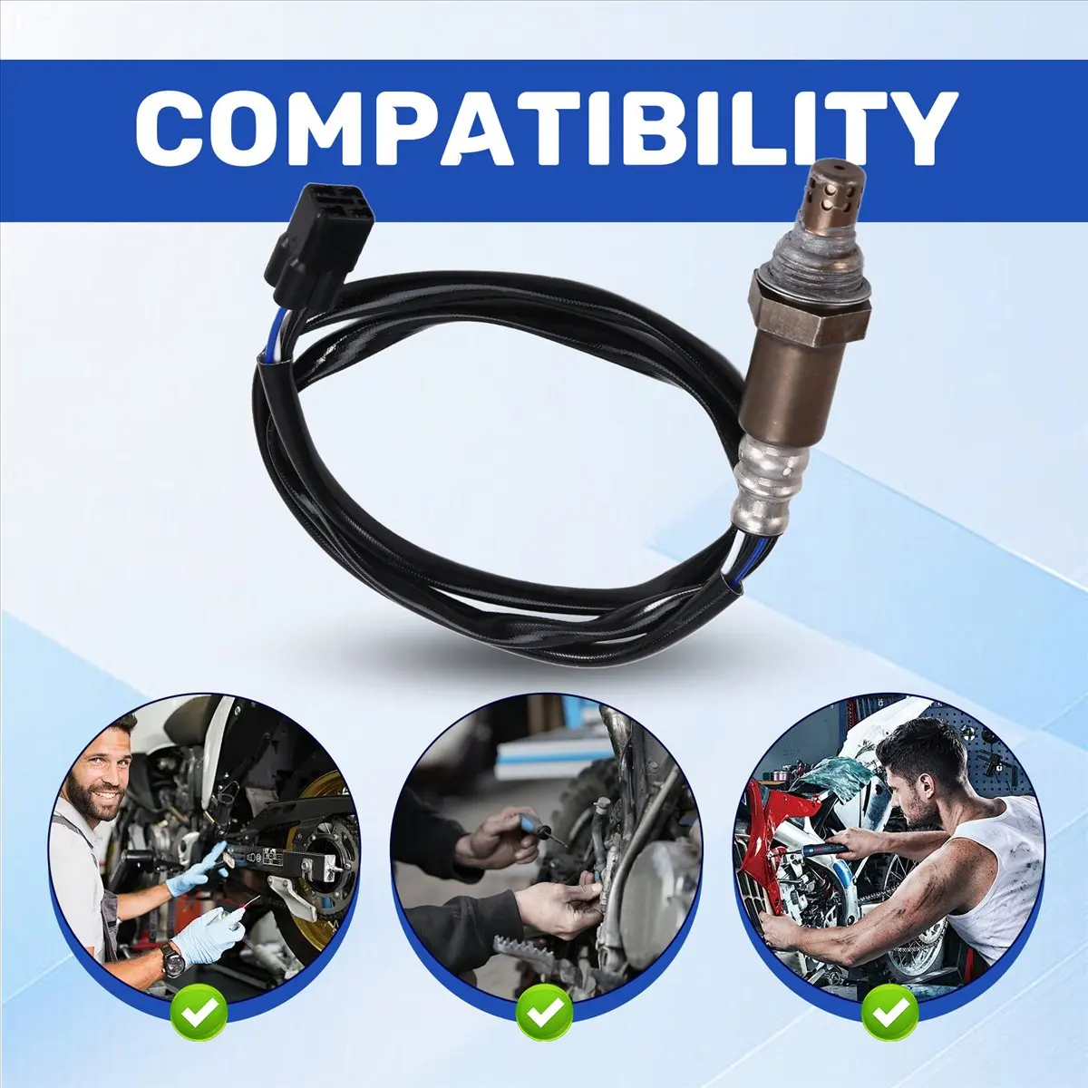 #19H Oxygen Sensor ,2D2-8592A-00 Oxygen O2 Sensor 2D28592A00 for YAMAHA (Black) 3