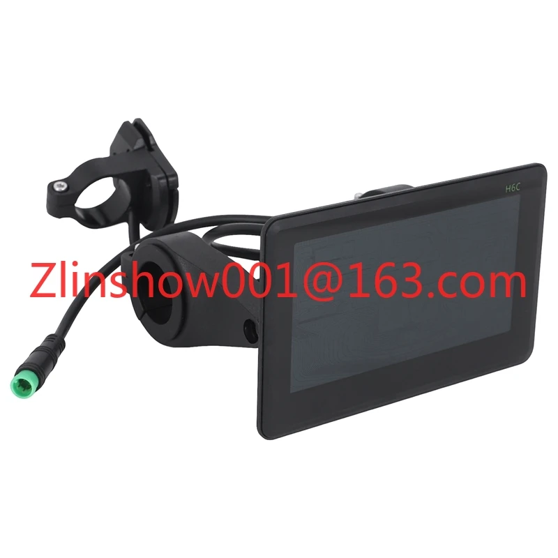 V20 Ebike H6C Colorful LCD Speedometer Display Meter 24V-60V with USB UART for Electric Bike(5PIN) with Switch & Code