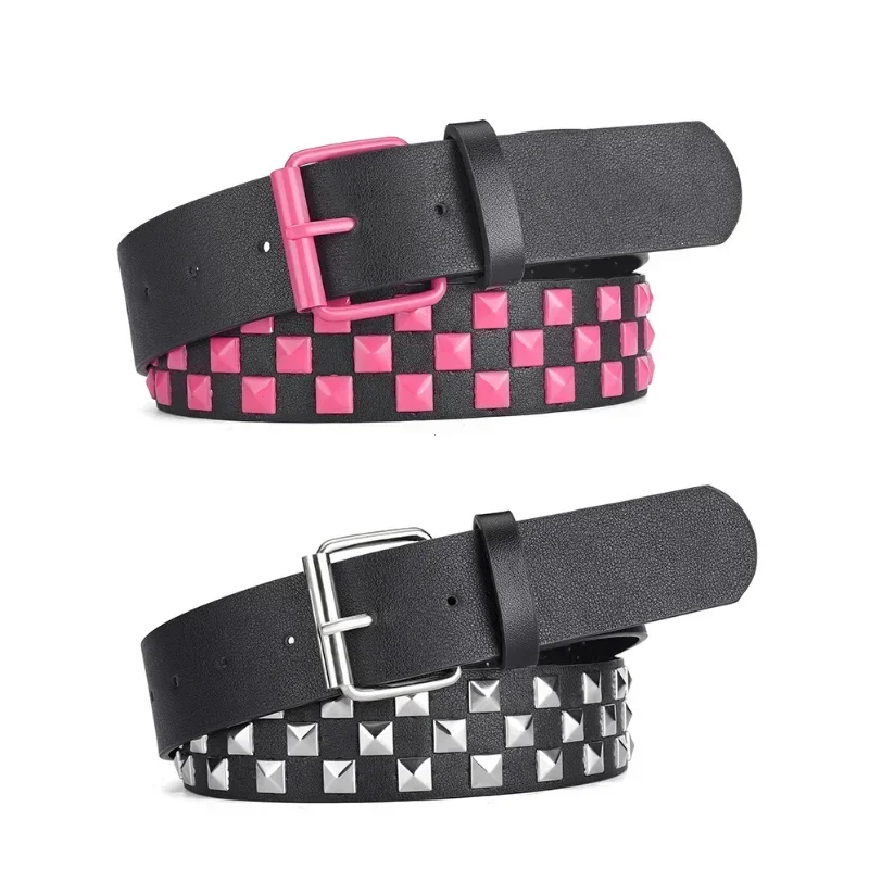 عرض 3.8 سنتيمتر الهيب هوب الشرير حزام للنساء موضة الاتجاه كل مباراة الجينز اكسسوارات حزام مهرجان الموسيقى Y2k فتاة Pu حزام