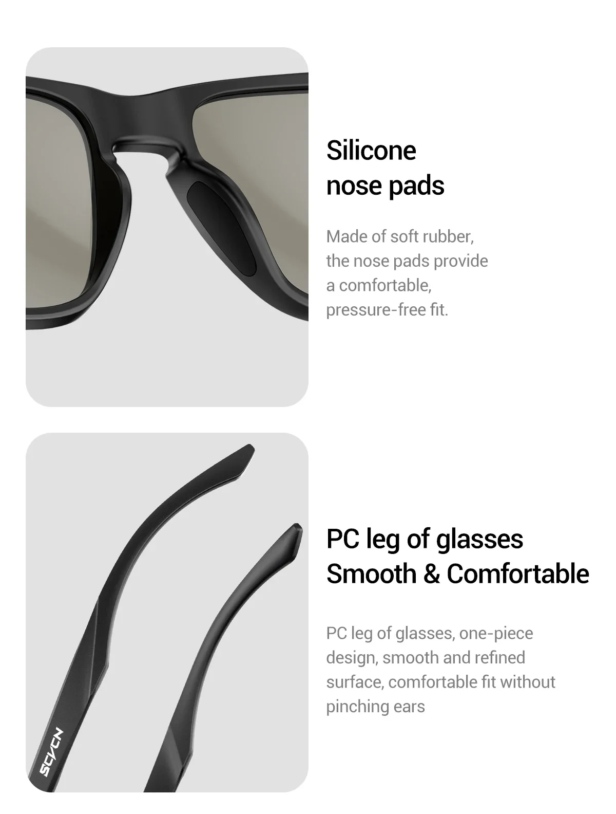 SCVCN Outdoor Polarisierte Sonnenbrille für Strand, Meer, Plattform, Angeln, Radfahren, Herren-Sportbrille, UV400-Schutz, Wassersport-Brille – Detail 15