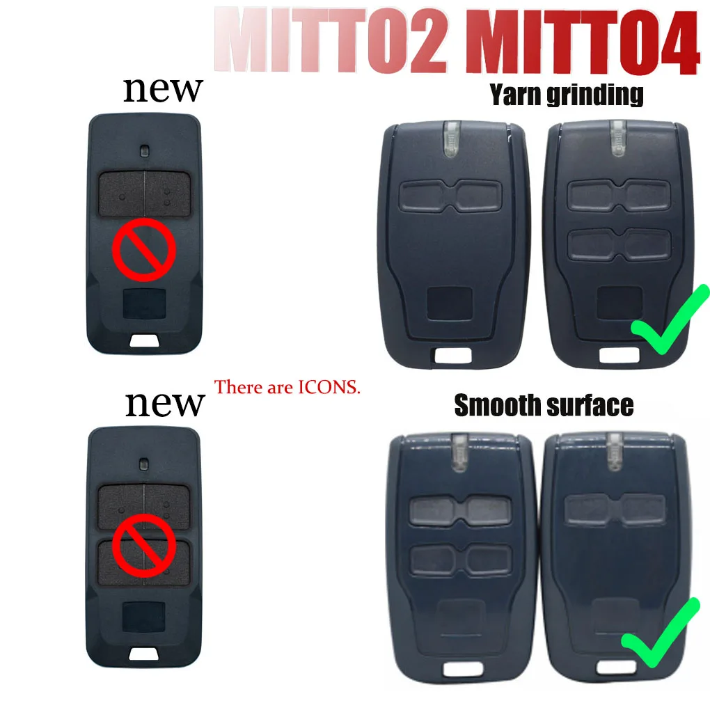 MITTO4, MITTO2 Gate Remote Control Comatible With MITTO2A MITTO4A MITTTO B RCB 02/04,KLEIO B RCA 02/04, TRC1 TRC2 TRC3