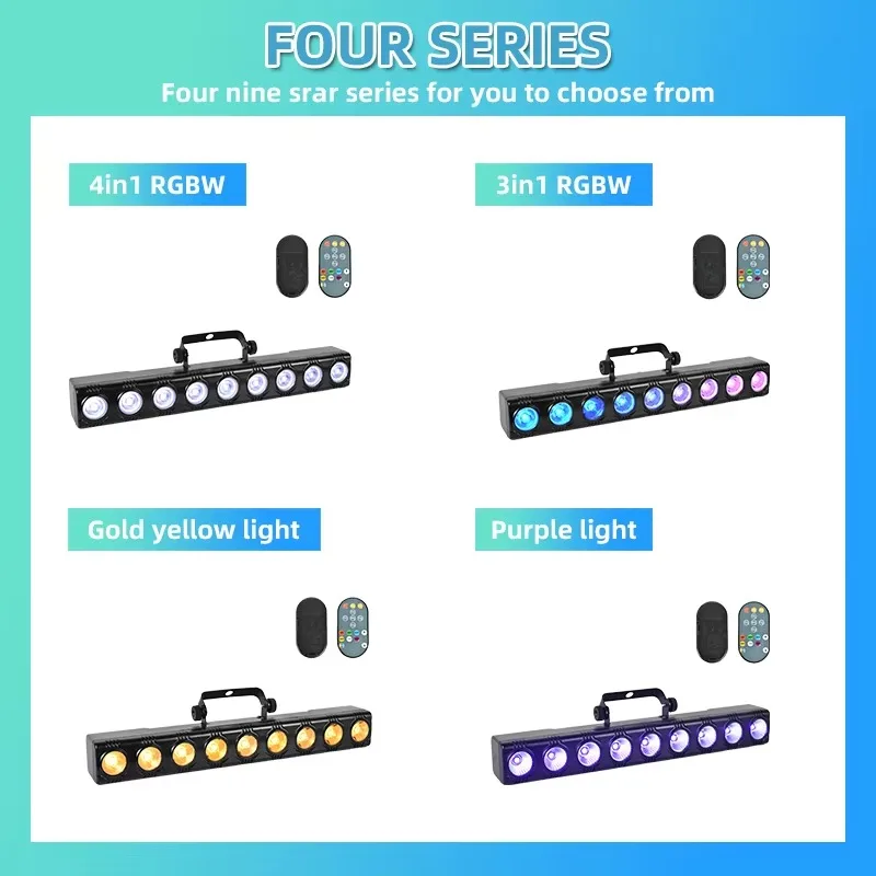 RGB 9LED Wall Wash Light DMX512 Led Bar Laser Party Line Controllo del suono Spot Luci da palco per Dj Disco Lampada domestica per Club