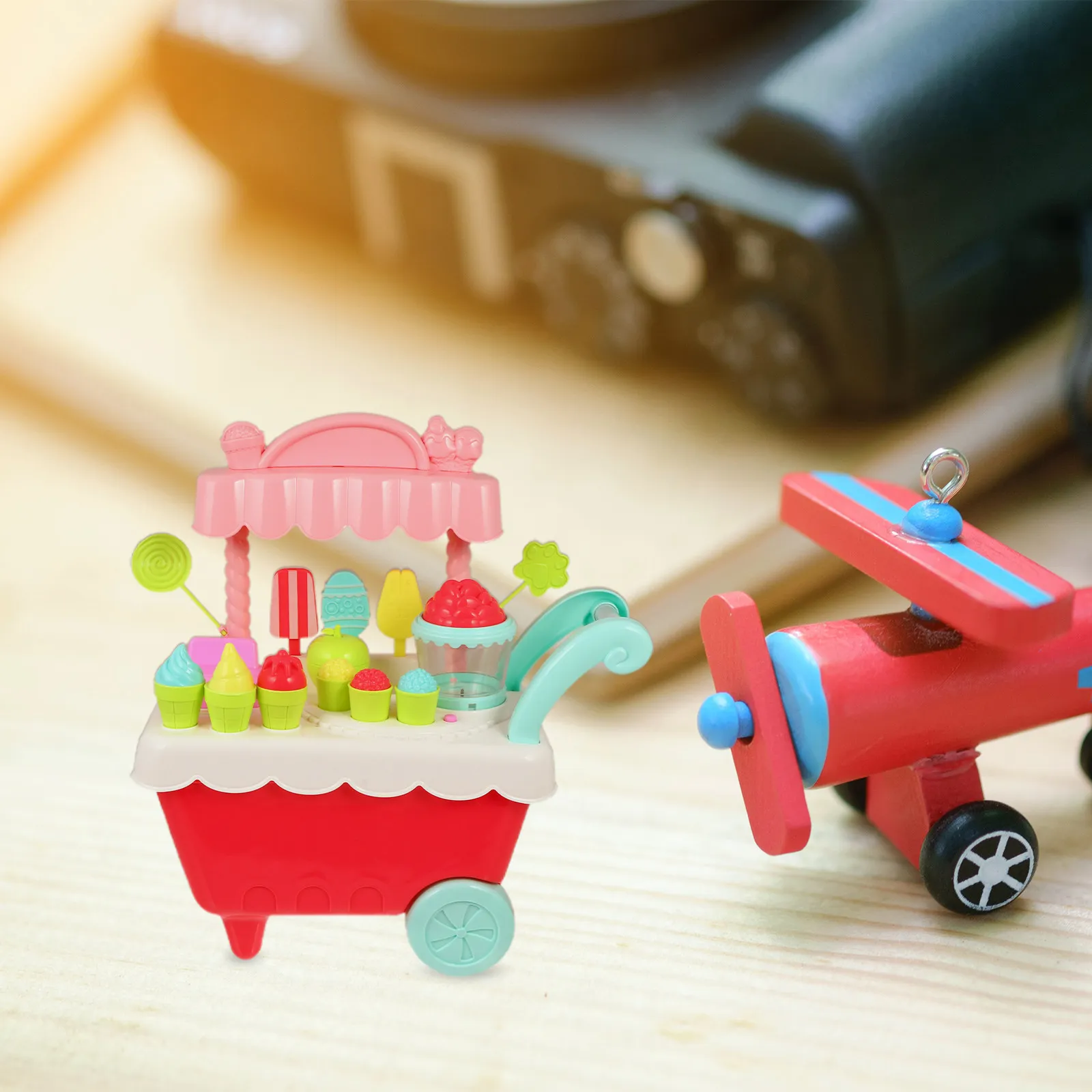 

1Set Ice Cream Cart Set Colorful Pretend Play House Educational Kids Toddler Role Play Fun Interactive Game Ice Cream Cart Toy