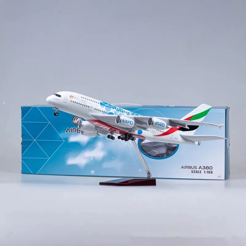 New 1:160 Scale Model Diecast Resin Emirates Expo 2020 DUBAIAUE Airlines Airbus A380/B777 Airplane Collection Display Toys image 3