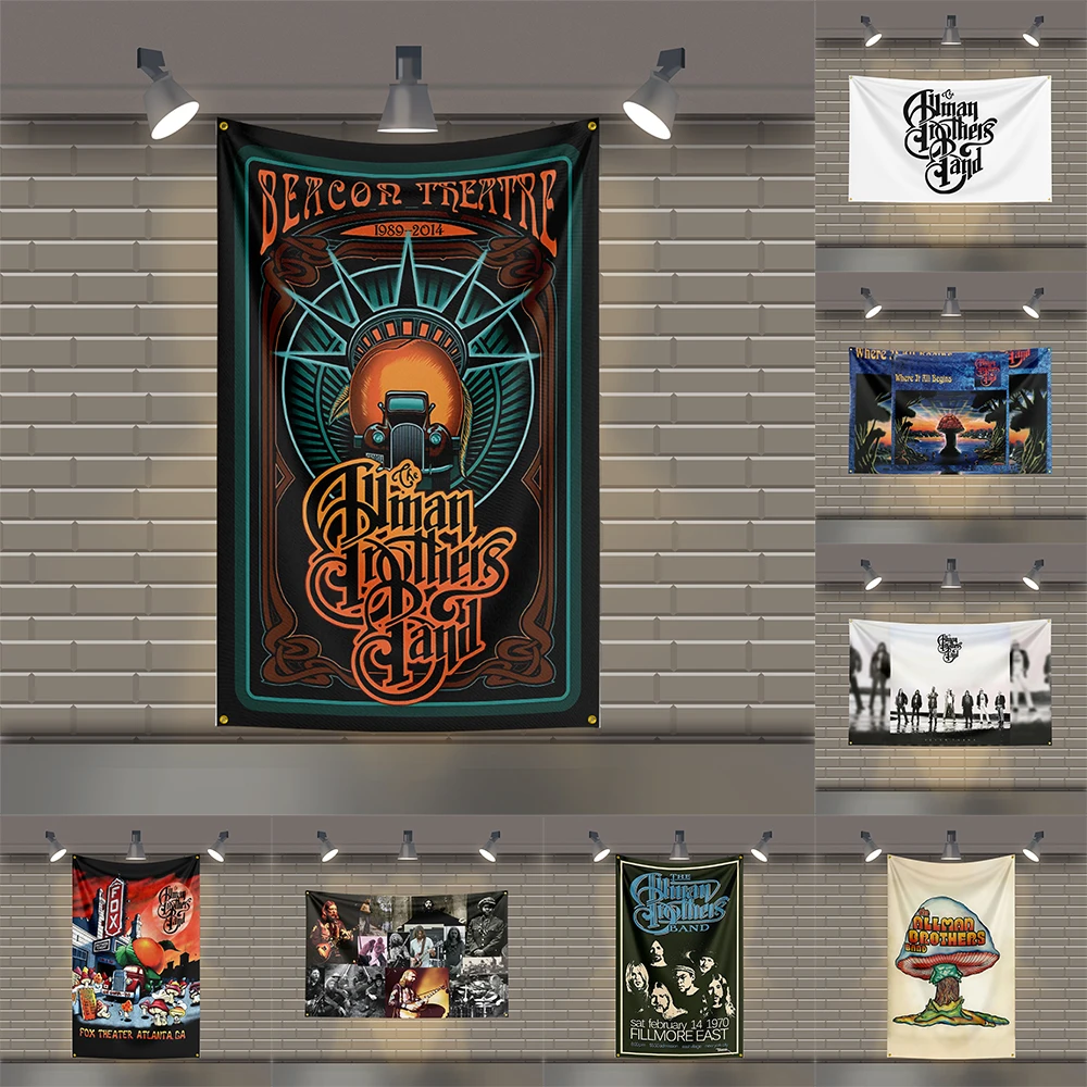 

3x5 Ft Heavy Metal T-The A-Allman B-Brothers BandS Flag Rock Music Wall Banner for Bedroom Studio Bar Concert Outdoor Decor