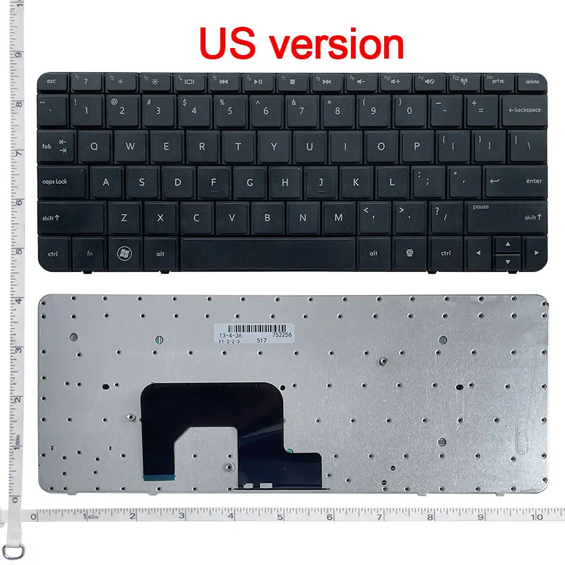 Gzeele-teclado em inglês para hp mini 1103, 210-3000, 110-3500, 110-4100, 200-4000, 210-3025sa, 210-2037, 110-3608er, 653855-001, novo
