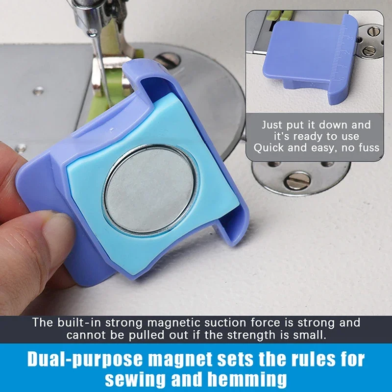 1Pc Multifucntional Industrial Sewing Machine Seam Guide with Magnet Guide Home Sewing Machine Hem Guide with Scale Random Color