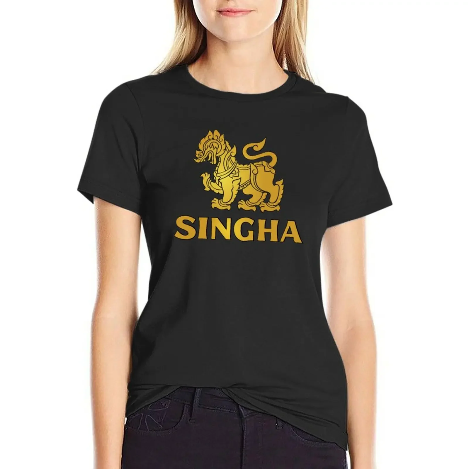 drink water save the beer and dont forget singha T-shirt animal print shirt for girls female t-shirt dress for Women long