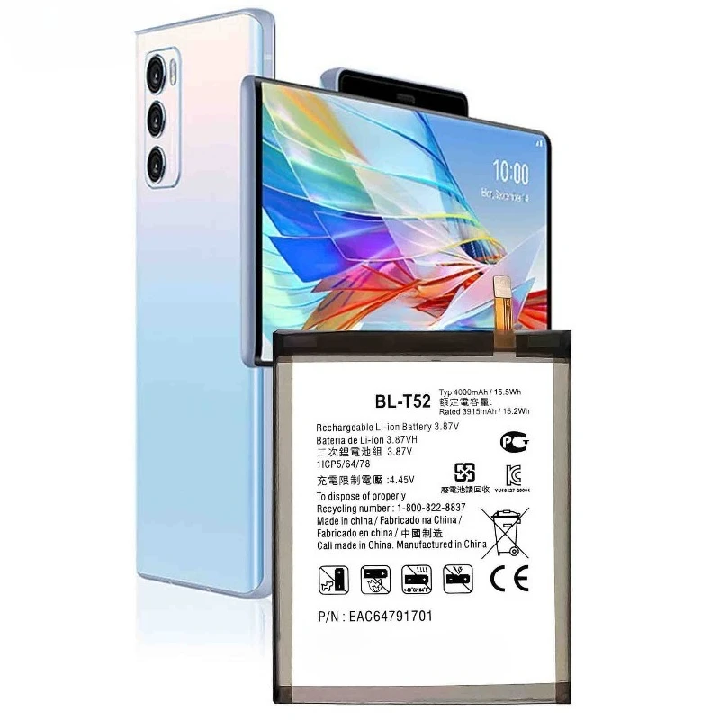 LG WING K42 LGWING BL-T52 배터리 LG WING 5G/LMF100N용 새 배터리 BL-T52 3.87V 4000mAh 고품질 배터리
