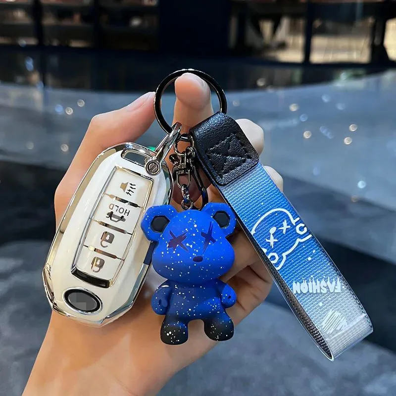 for Infiniti Q50 Q60 QX50 QX55 QX60 Q70L Remote Decoration Cover Key Case Fob Shell Keychain Ring Holder Interior Accessories view 3