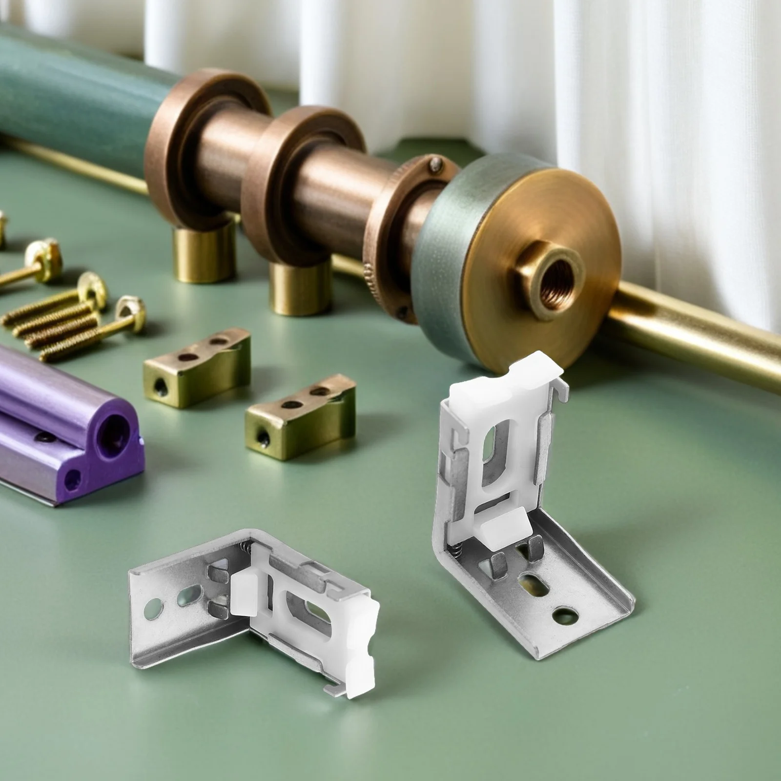 

20pcs Blind Mounting Clips Valance Brackets Vertical Blind Replacement Accessories Window Shade Fixings For Home Office Repair