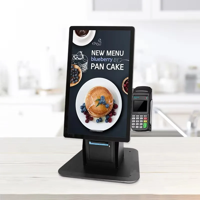 21.5 Inch HD LCD Screen Multitouch 4G Self-service Ordering Payment Kiosk in Restaurant