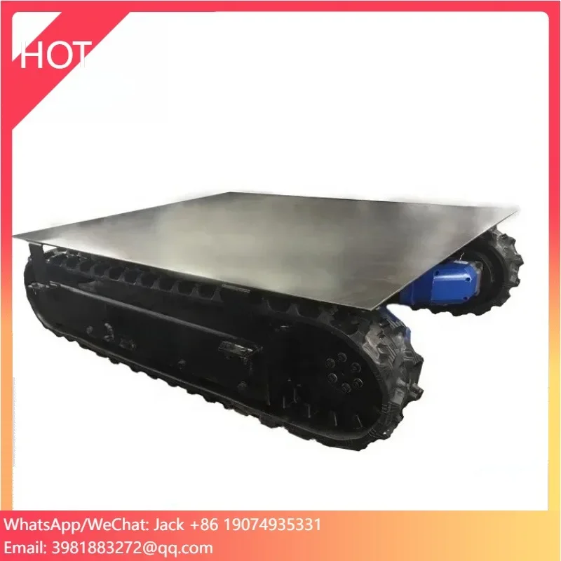 

Mini Rubber Tracked Crawler Chassis Platform for Hydraulic Firefighting Robot Transport Vehicle Undercarriage with Slewing