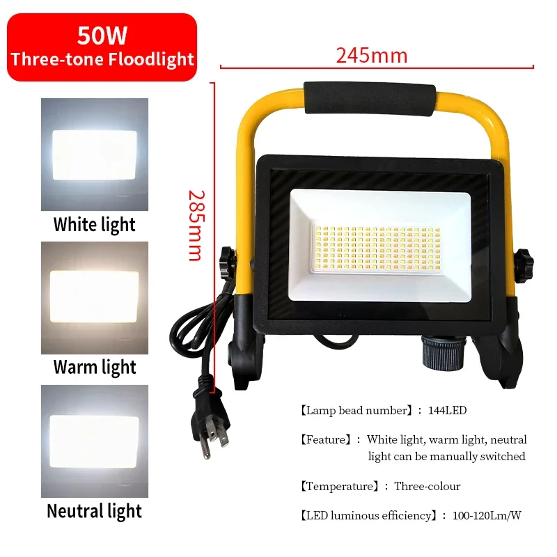 

50W Spotlight Solar Outdoor Lights LED Flood Light светодиодный прожектор Construction Lamp Work Lights 110V 220V