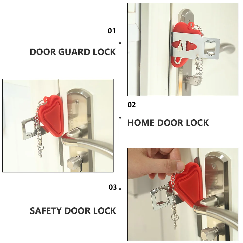 

Portable Door Lock Home Security Antitheft Easy Install Protection Hotels Rental Units Pets Children