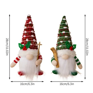 Allilit-Christmas Doll Sled Elf Ski Gnome mit LED-Licht, Dekorationen für Zuhause, Weihnachten, Neujahr, 28 cm, 2024 12 Hauptverkäufe Gnomes Weihnachten - №12