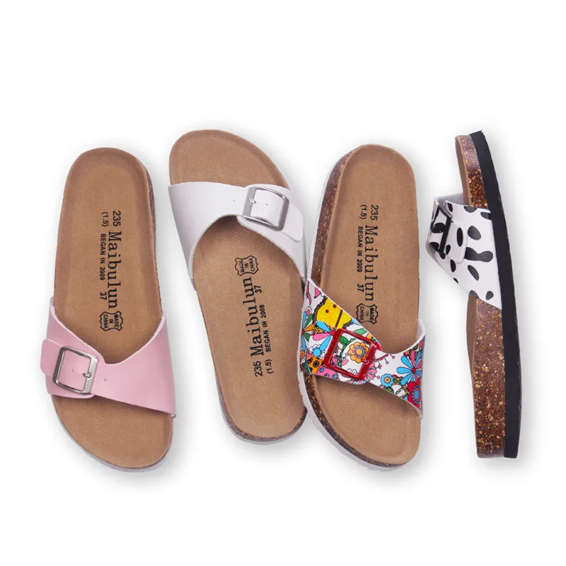 2024 New Fashion Summer Cork Slipper Women Casual Beach Mixed Color Flip Flops Slides Shoe