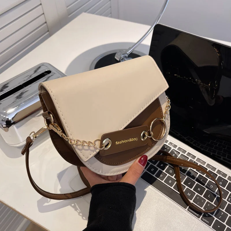 One Shoulder Chain Diagonal Fashion Fairy Bag Japan And South Korea New Autumn Color Contrast Texture Fresh And Popular Women's