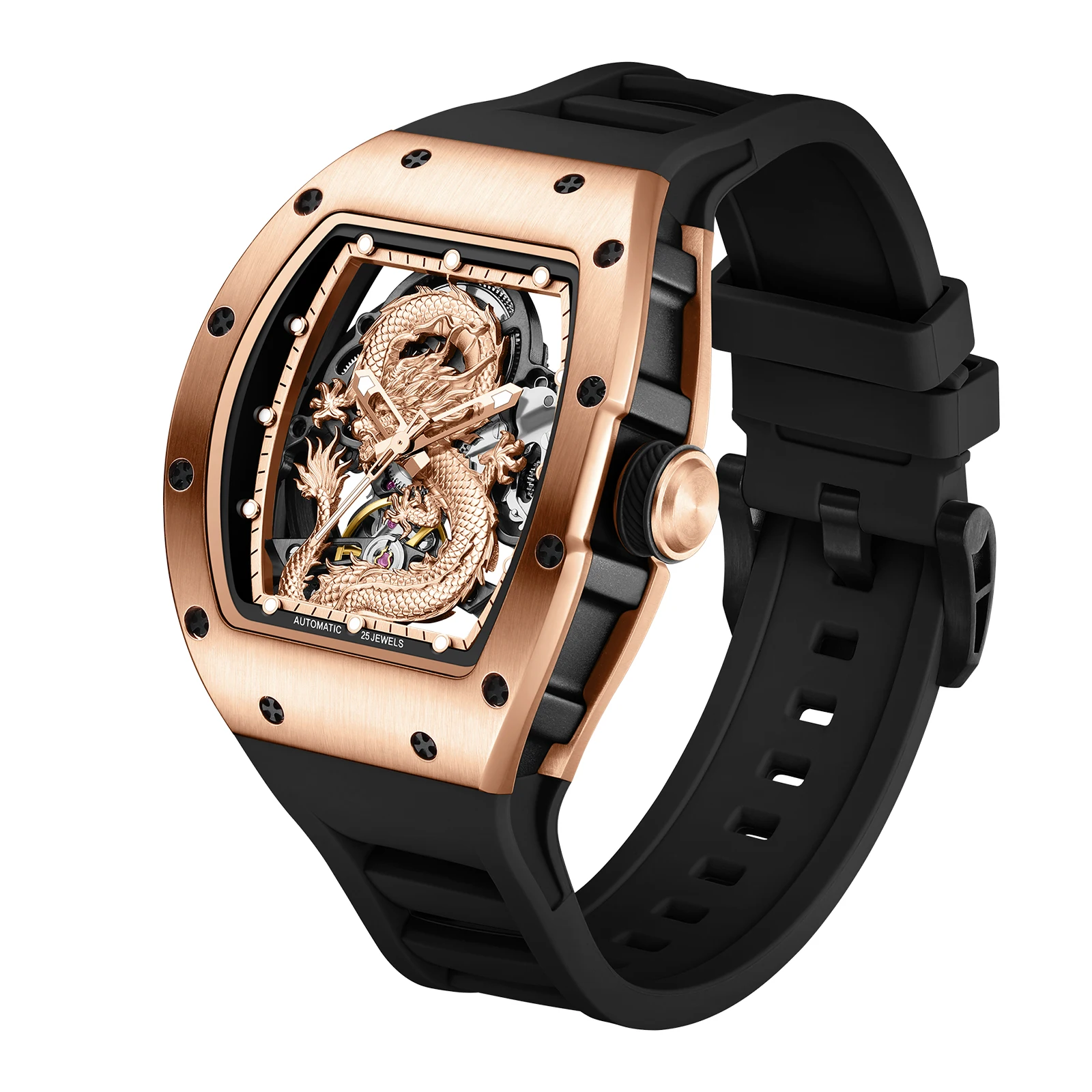 Men's Watch Light Luxury Brand Wine Barrel Dial Fashionable Night Glow Sports Watch Calendar Clock Reloj