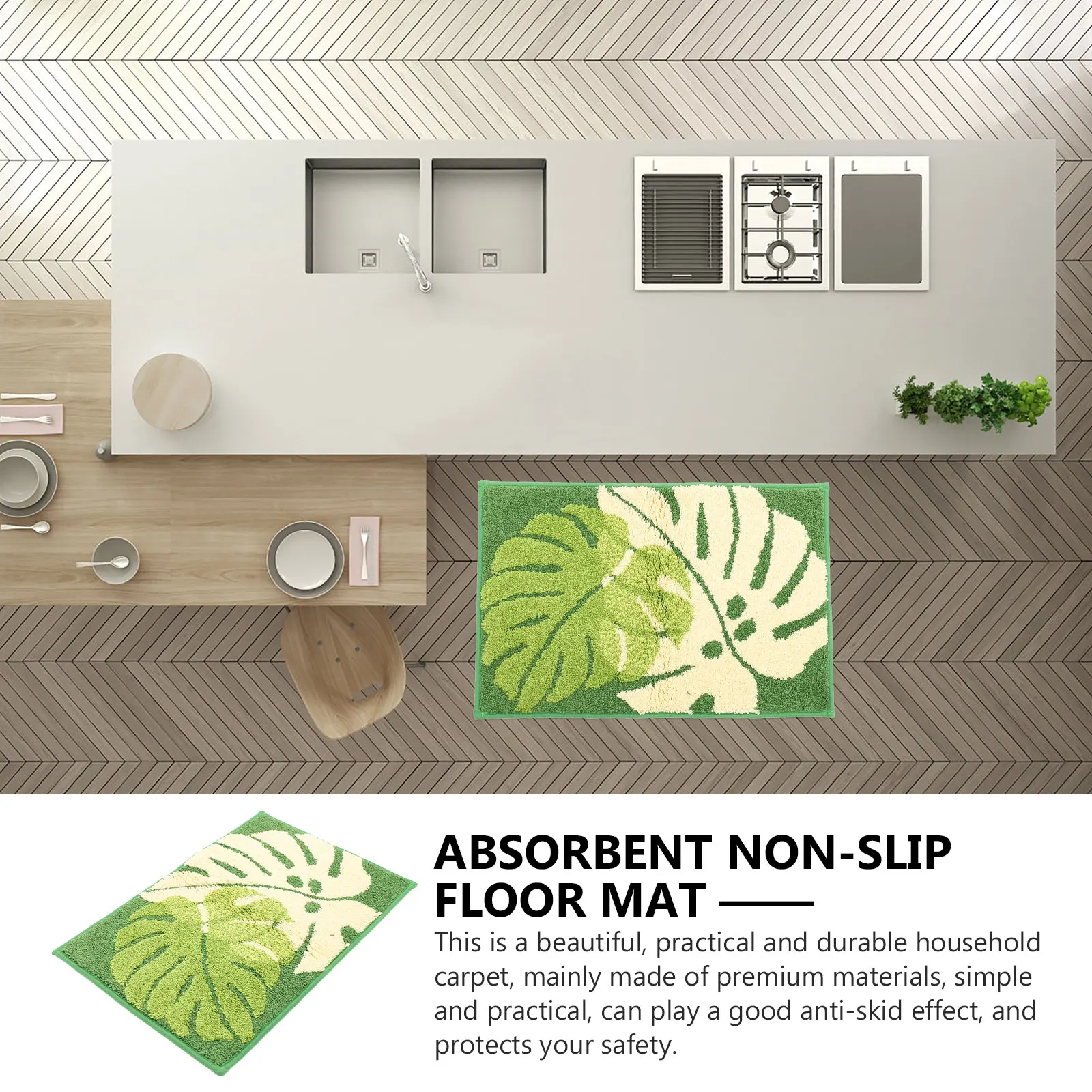 

Leaf Floor Mat Mats Door Indoor Entrance Decorative Plant Polyester (Polyester) Entryway Absorbent