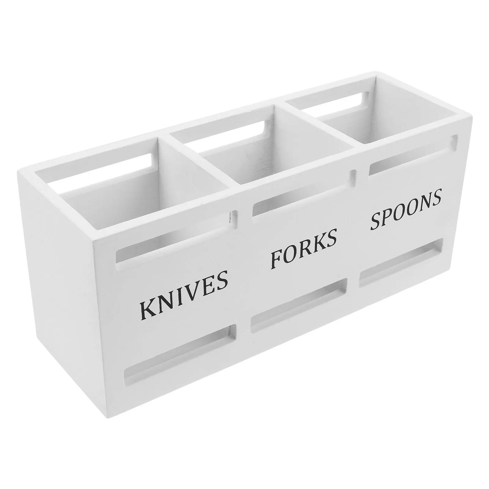 

3 Section Wooden Cutlery Storage Box Knife Fork Chopstick Organizer For Kitchen Countertop Tableware Holder Utensil Container