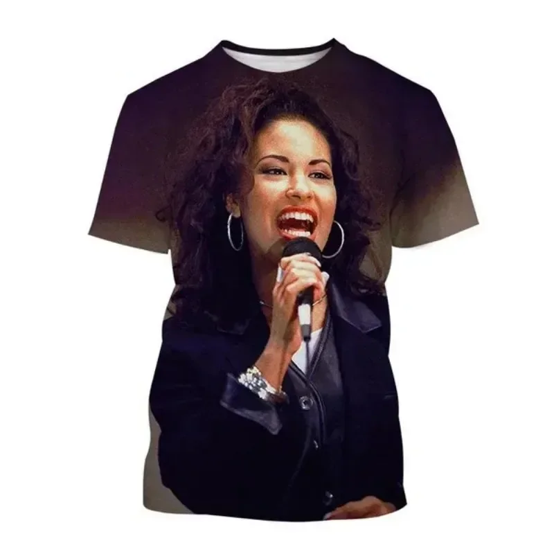 Summer Selena Quintanila 3D printed T-shirt streetwear men's fashion Harajuku Casual extra-large O-neck T-shirt T-shirt top clot