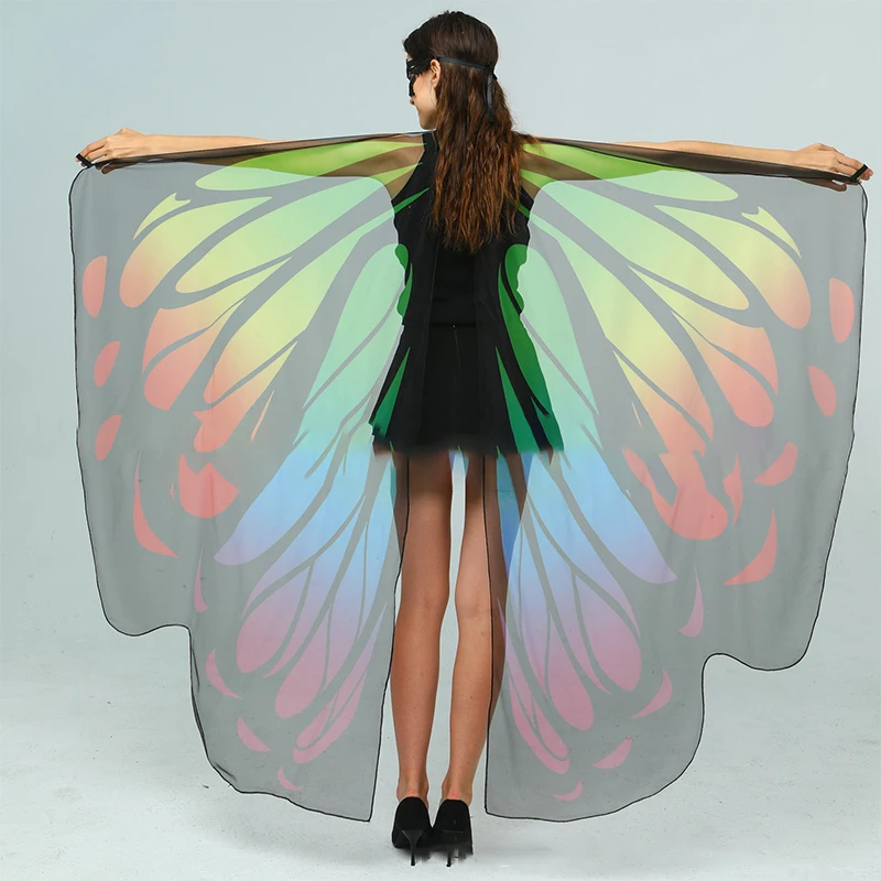 

Elegant Butterfly Wings Cloak Belly Dance Props Women Mesh Butterfly Cape Halloween Costumes Cosplay Party Carnival Decor