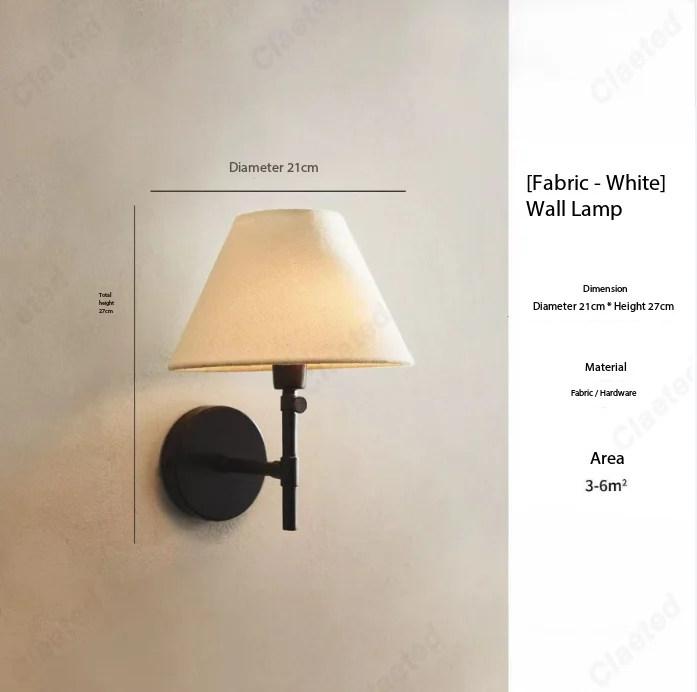 Japanese Retro Simple LED Fabric Wall Lamp Bedroom Bedside Lamp Living Room Hallway Porch Decorative Atmosphere Lighting image 3