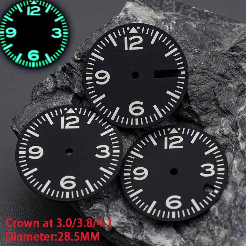 28.5mm Men\'s Watch Dial Fit SKX007 SKX009 6105 SRPD Tuna Monster Turtle Watch Case Japan 7s26 NH35 NH36 Movement Watch Parts