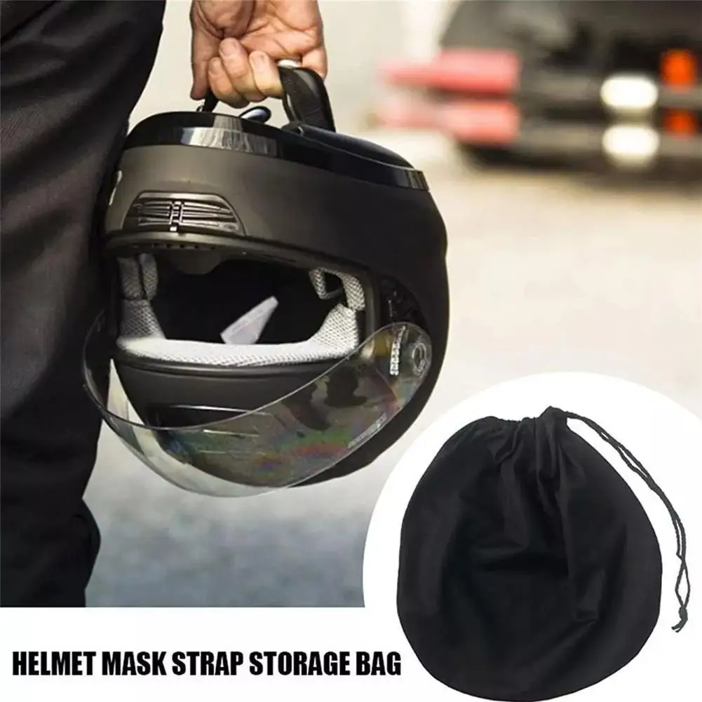 S/M/L Black Plush Draw Pocket For Motorcycle Scooter Moped Helmet Lid Protect Bag Helmet Accessories