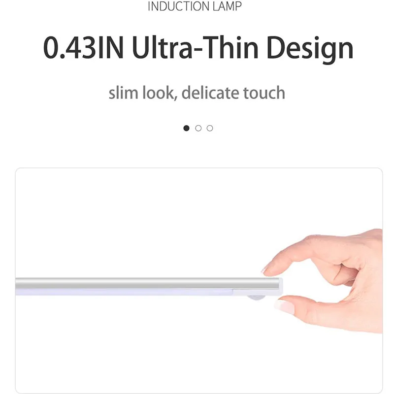 Ultra-Thin Motion Sensor Light Magnetic Mount USB Rechargeable 3-Color Adjustment Under Cabinet Light for Home Office