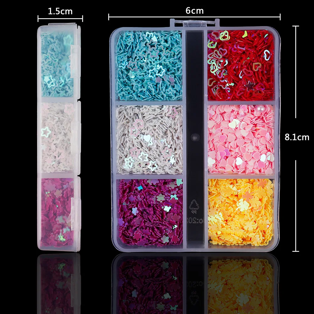 Mix Glitter Flakes Sequins Set For Women Girl  DIY Party Make Up Decoration Jewelry Filling Materials B0126