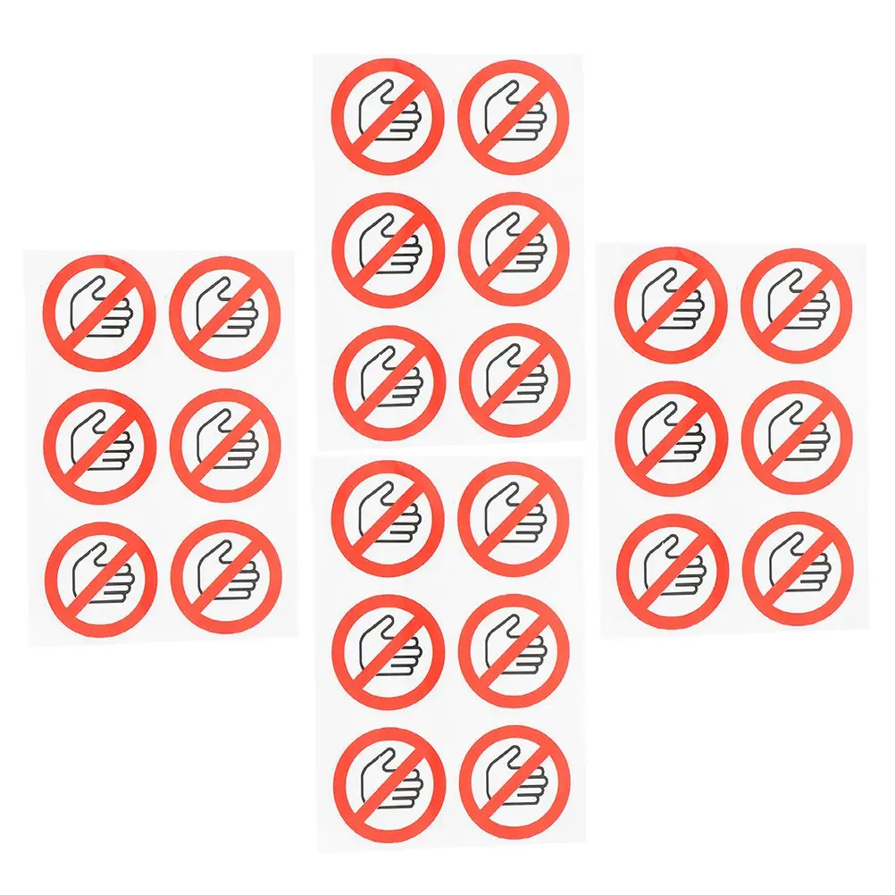 24 قطعة لا تلمس علامات التحذير ملصقات السلامة ملصقات لاصقة لا لمس علامات المرور حماية الجهاز