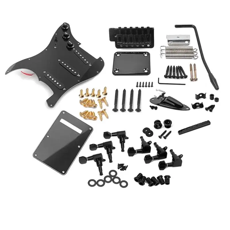 Quality Complete DIY Accessory Kit For Electric Guitar Including Pre-Wired Pickguard Bridge Pickups And Other Guitar Accessories