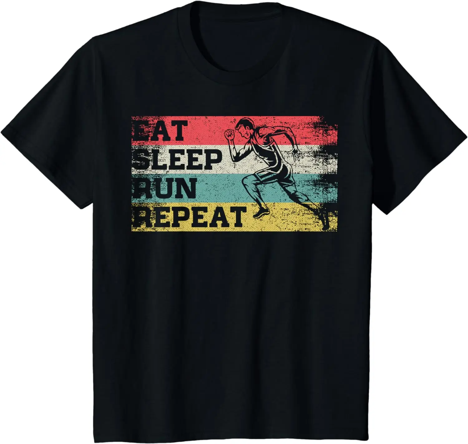 Camiseta feminina estilo retrô Eat-sleep-run Cycle Fun Runner, camiseta gráfica estilo street, moda feminina Y2K