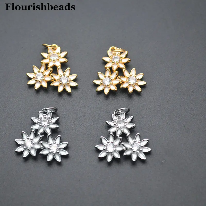 

10 шт., новый дизайн, многослойные металлические латунные подвески в форме цветка для изготовления браслетов и сережек