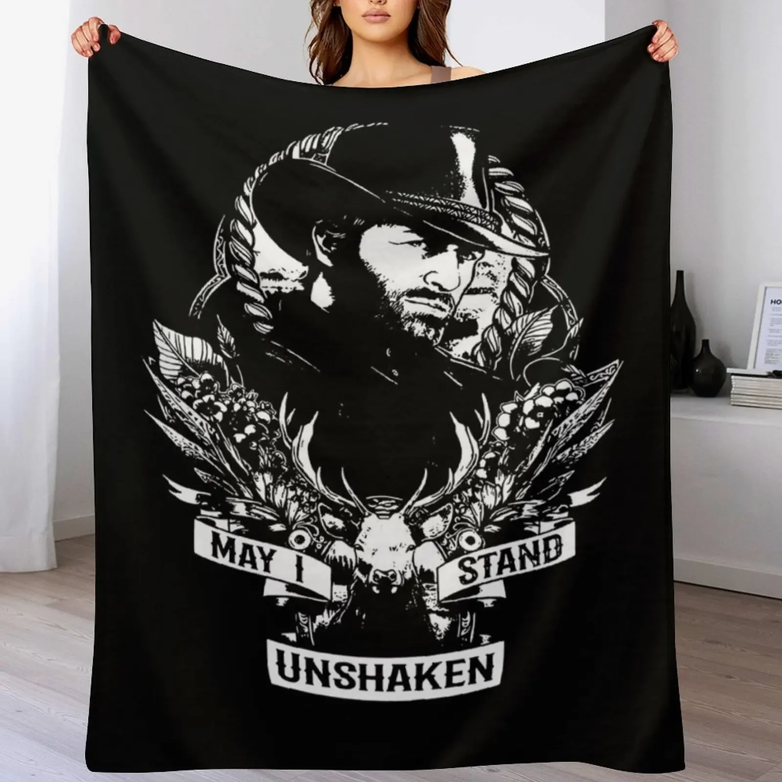 

Arthur May I Stand Unshaken Rdr2 Style Morgan Gaming Classic . Throw Blanket Retros warm for winter Sofa Blankets