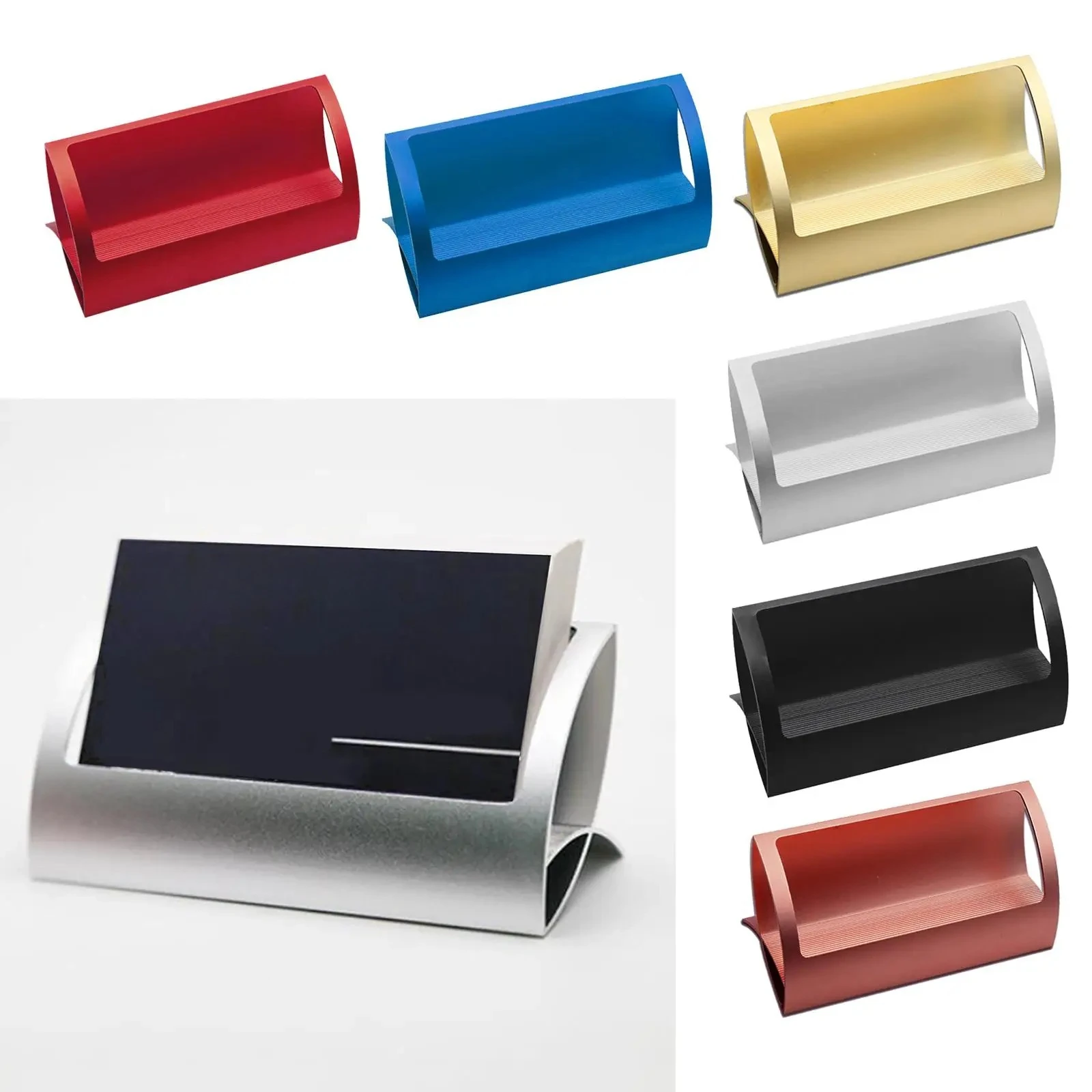 

1pc Creative Metal Card Holders Note For Office Display Desk Business Holders Desk Accessories Stand Clip Memo Clip Holder