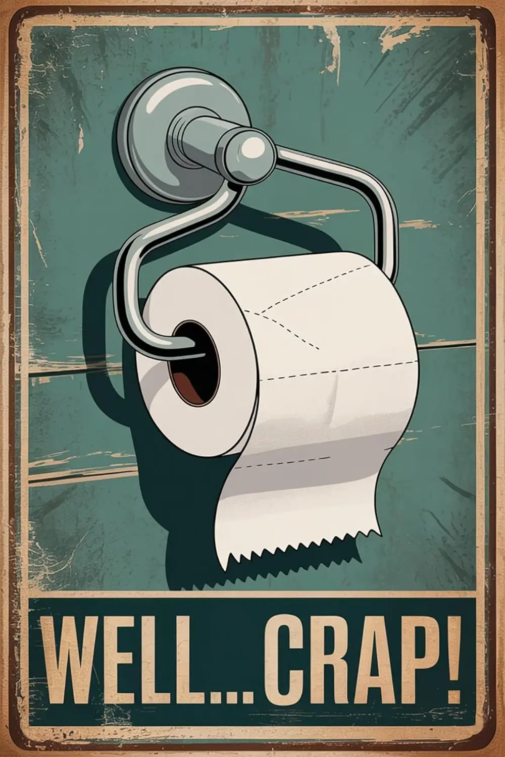 Funny Bathroom Signs Well...Crap Vintage Metal Tin Signs Wall Decor for Home Bathroom Toilet Restaurant Cafe Pub Bar 8x12 I sign
