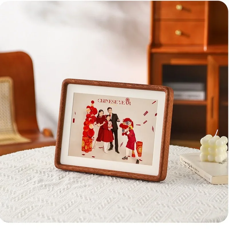 Elegant Black Sandalwood Solid Wood Corner Photo Frame Premium Wooden Display Picture Frame for Home Décor and Artwork Showcase
