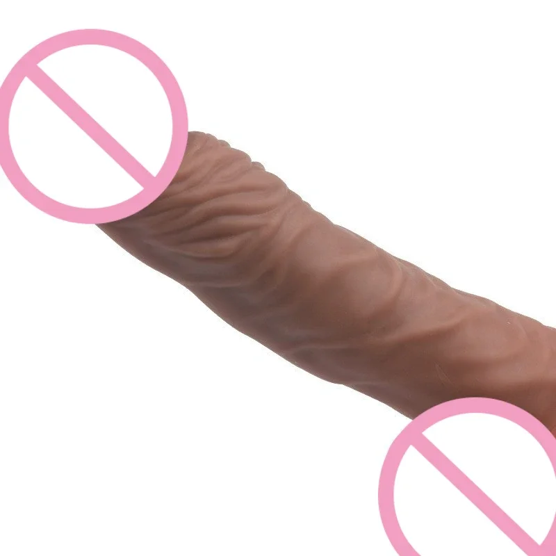 20CM Realistic Penis Sleeve Extender Reusable Dildos Condom Delay Ejaculation Dick Enlargement Sex Toys for Men penis enlarger view 4