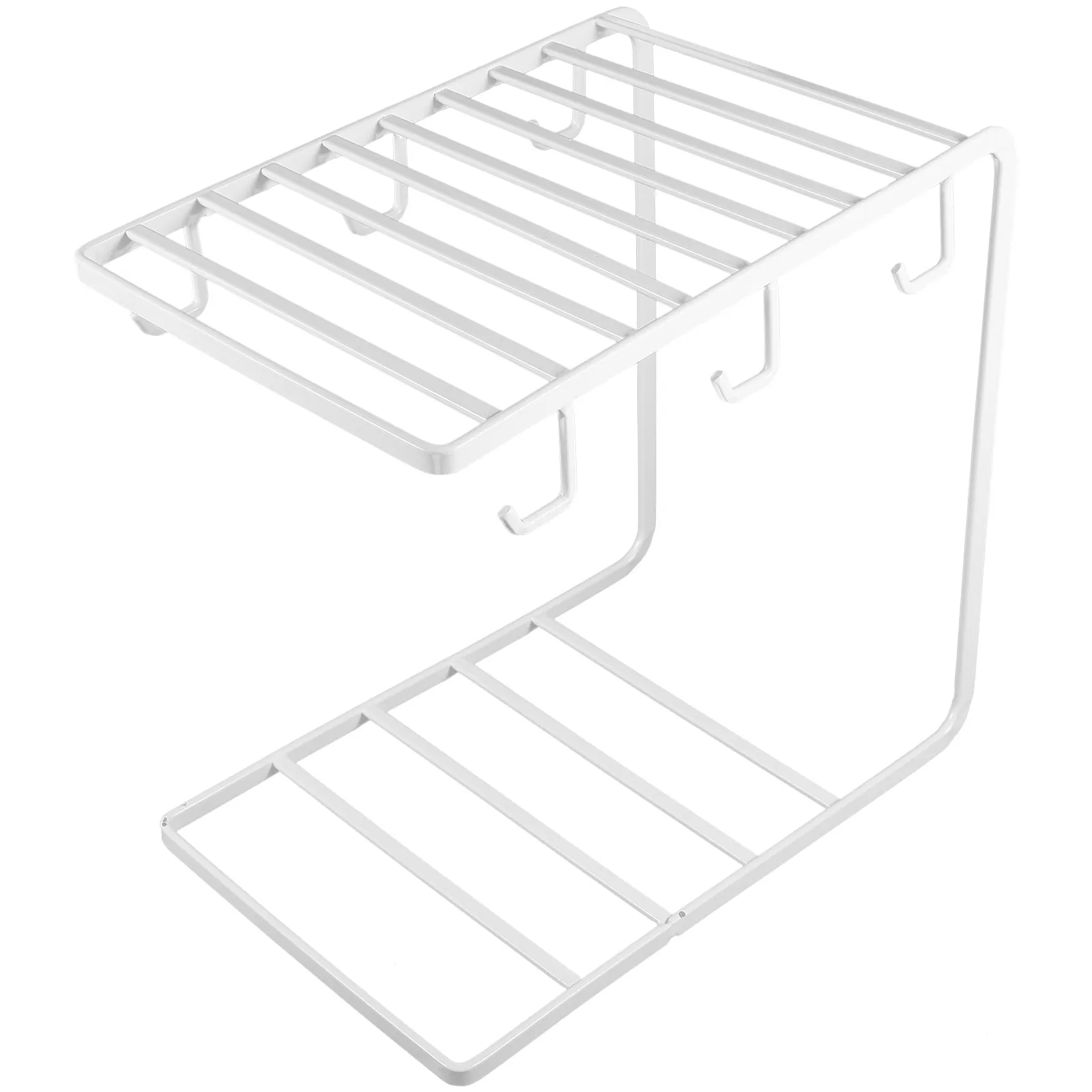 Six Hooks Cup Rack Nordic Style Wrought Iron Coffee Mugs Holder Stand Multi Functional Plate Rack Kitchen Counter Storage