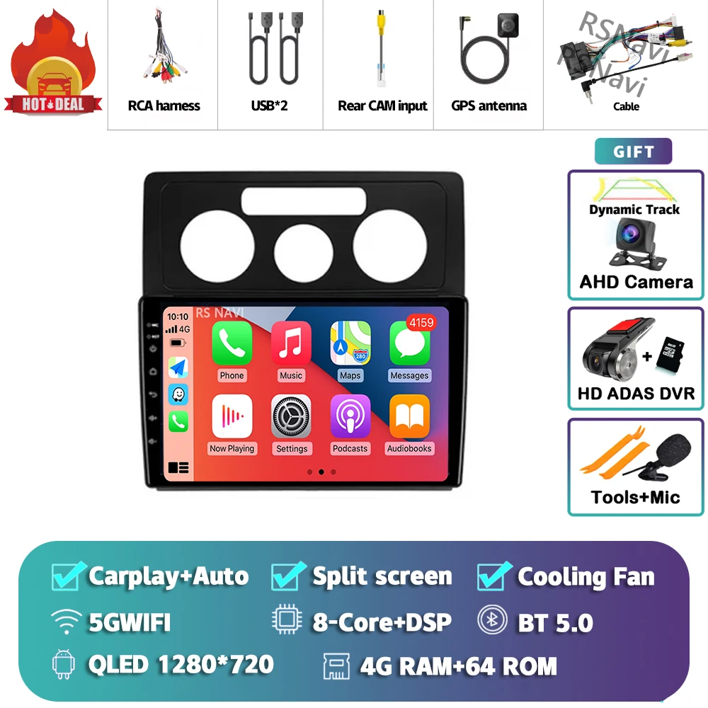 Android 15 Carplay Auto Voor Volkswagen Caddy 2K 3 III 2004-2010 Autoradio Navigatie 2Din DSP Video speler Head Unit BT Stereo