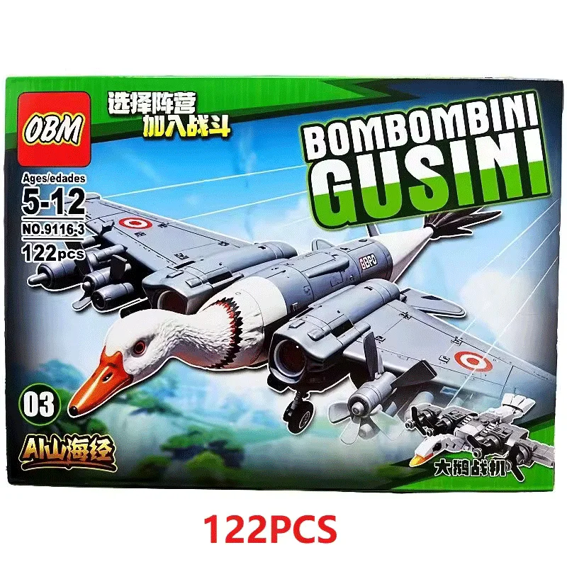 Tralalero Tralala ‌   Larlla ‌   Zabawka do składania Figure Assembled, włoski Brainrot, Tung tung tung sahur, zabawki dla dzieci, klocki konstrukcyjne, prezent, Blind Box