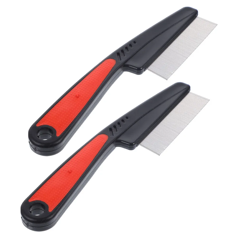 

2Pcs Fine Tooth Stainless Steel Combs Metal Hair Pick Dandruff Remover Scalp Comb for Men Women Dandruff Comb Hair Pick
