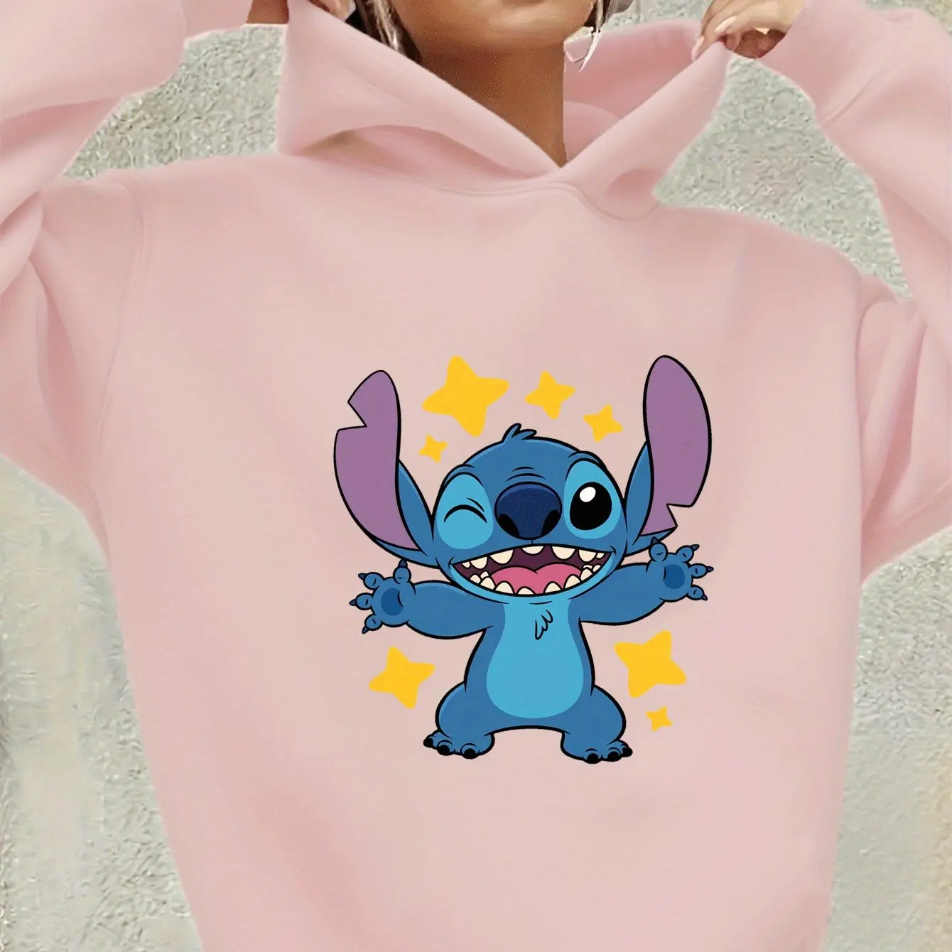 

Толстовки с капюшоном Disney Stitch, модные толстовки унисекс большого размера, осенне-зимние флисовые повседневные универсальные уличные кофты