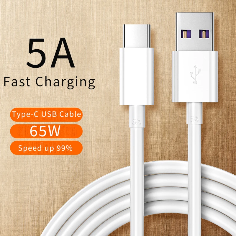 Kebiss 65W 5A USB Type C Cable for Samsung Huawei 5A Fast USB Charging Type-C Charger Data Cable for Xiaomi Redmi  USB C Cable